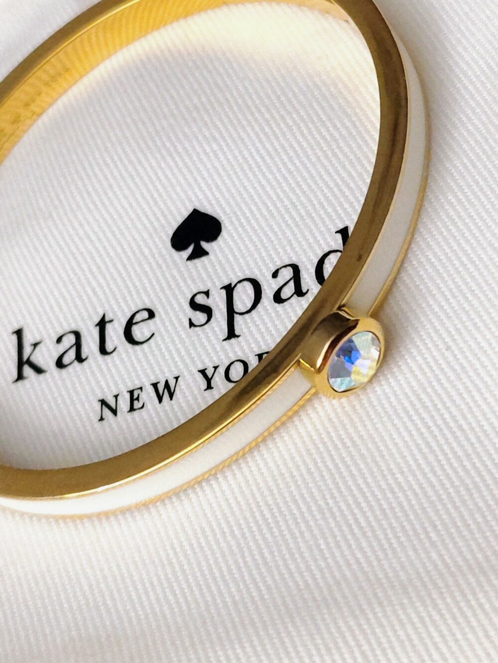 Kate Spade White Enamel Bangle Bracelet - Picture 9 of 9